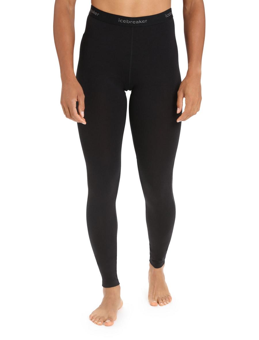 Black Women\'s Icebreaker BodyfitZone™ Merino 200 Zone Thermal Leggings | USA 1540PJJQ